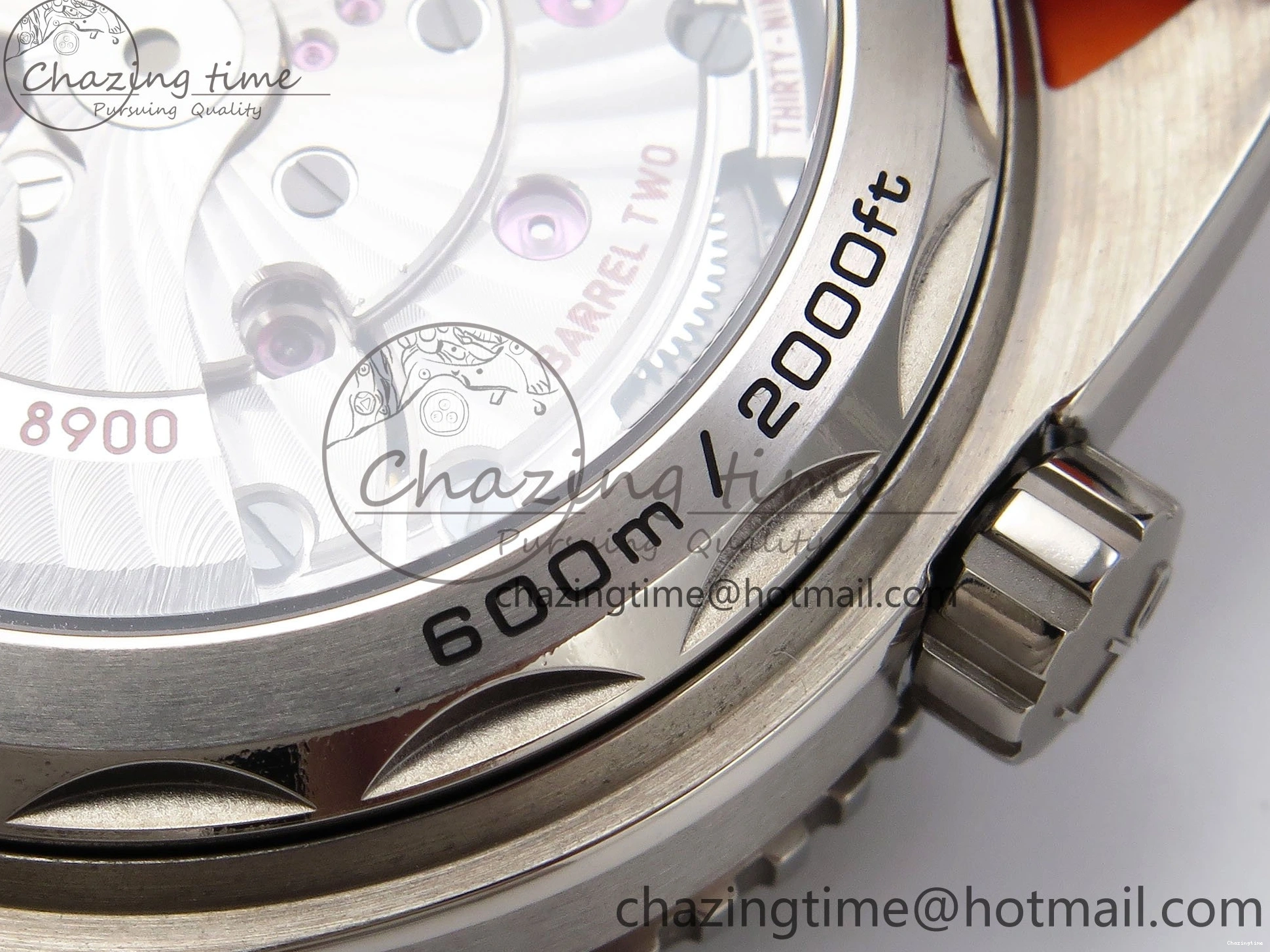 0415 Comfortable Planet Ocean 43.5mm SS VSF 1:1 Best Edition Black Orange Bezel Gray Dial on Nylon Strap A8900 Super Clone V 7730